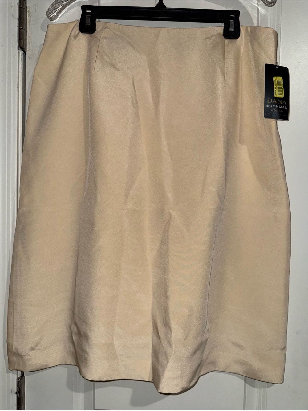 NWT Dana Buchman Women luxury Silk Skirt Light Beige peach color Size 18- 34”